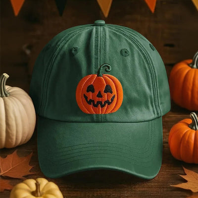 Halloween 3d Printed Pumpkin Face Baseball Cap Hat - Green - Adjustable (22"-23 5/8") - image 0