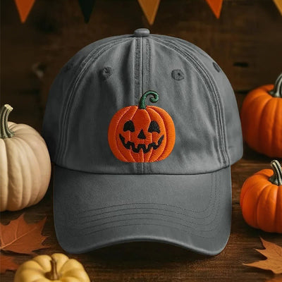 Halloween 3d Printed Pumpkin Face Baseball Cap Hat - Grey - Adjustable (22"-23 5/8") - image 3