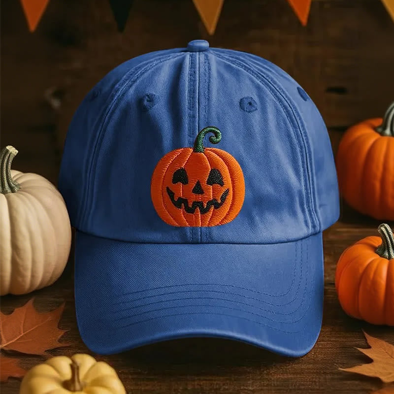 Halloween 3d Printed Pumpkin Face Baseball Cap Hat - Blue - Adjustable (22"-23 5/8") - image 4