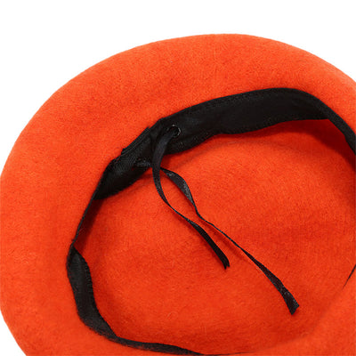 Halloween Cute Smile Embroidered Beret Pumpkin Hat - image 3