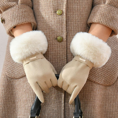 Women's Warmer Plush Fluffy Wrist Touch Screen Gloves - image 1