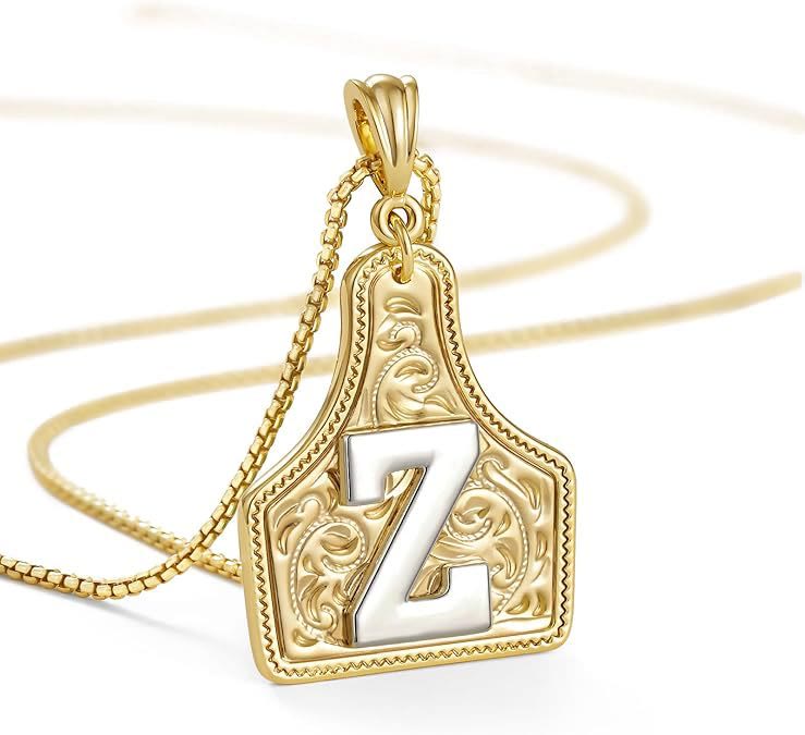 FT: Fashionable Golden Letter Pendant Embossed Necklace - Z - image 28