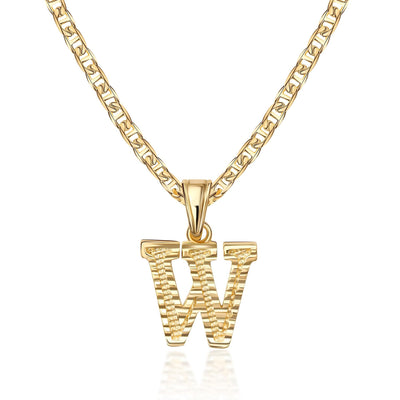 Simple & Noble Golden Letter Pendant Necklace - W - image 23