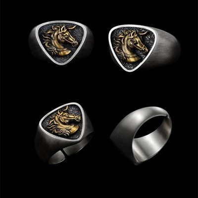 Vintage Western Style Exquisite 3D Horsehead Ring - image 3