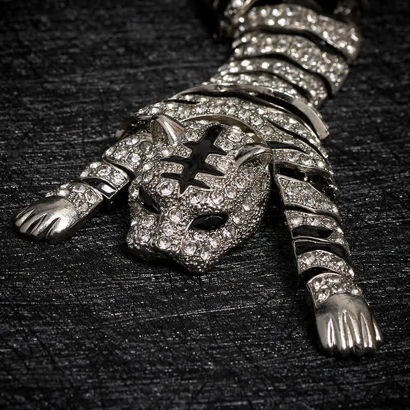 Men's Majestic Tiger Large Luxury Sparkling Rhinestone Brooch - image 4