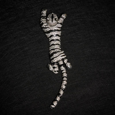 Men's Majestic Tiger Large Luxury Sparkling Rhinestone Brooch - image 6