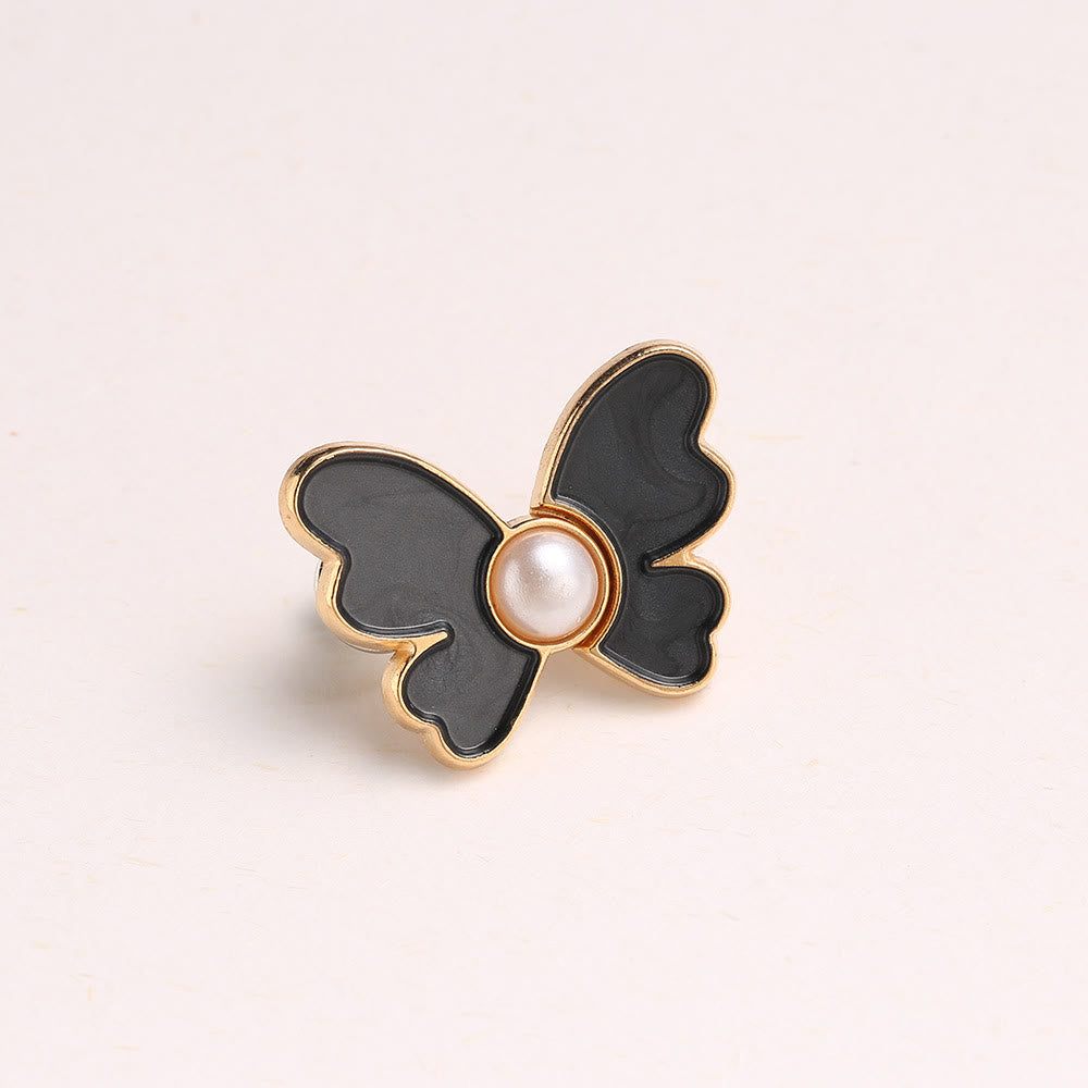 Women's Pearl & Butterfly Nail-Free Pants Belt Clip - Pearl Butterfly - Black - image 6