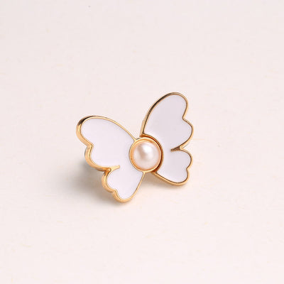 Women's Pearl & Butterfly Nail-Free Pants Belt Clip - Pearl Butterfly - White - image 5