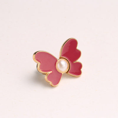 Women's Pearl & Butterfly Nail-Free Pants Belt Clip - Pearl Butterfly - Rose - image 8