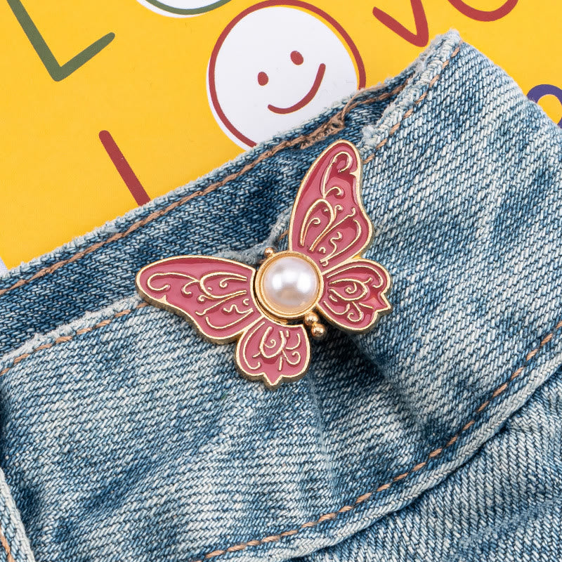 Women's Pearl & Butterfly Nail-Free Pants Belt Clip - Patterned Pearl Butterfly - Rose - image 4