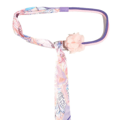 Exquisite Flower Splice Strap & Printed Silk Belt - image 3