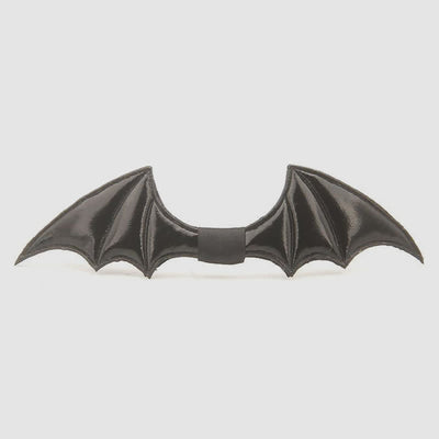 Halloween Party Costume Black Bat Wing Leather Bow Tie - Black - image 0