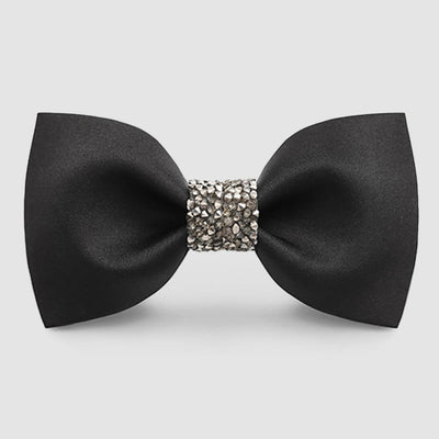Men's Central Sparkly Accent Bow Tie - Black - image 4