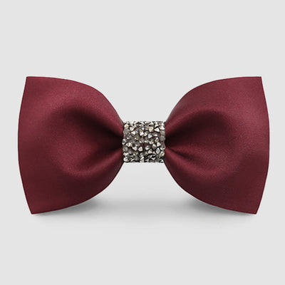 Men's Central Sparkly Accent Bow Tie - Burgundy - image 0