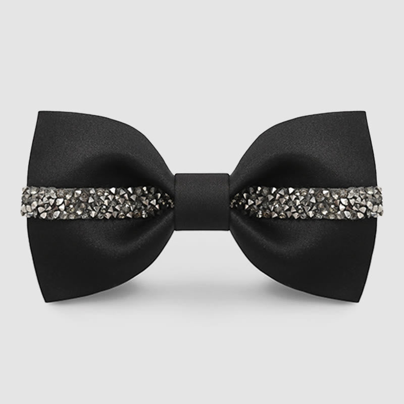 Men's Shining Chain Groom Bow Tie - Black - image 3