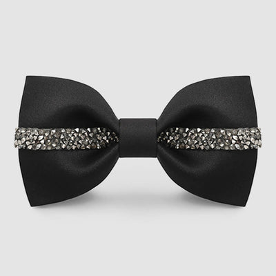 Men's Shining Chain Groom Bow Tie - Black - image 3