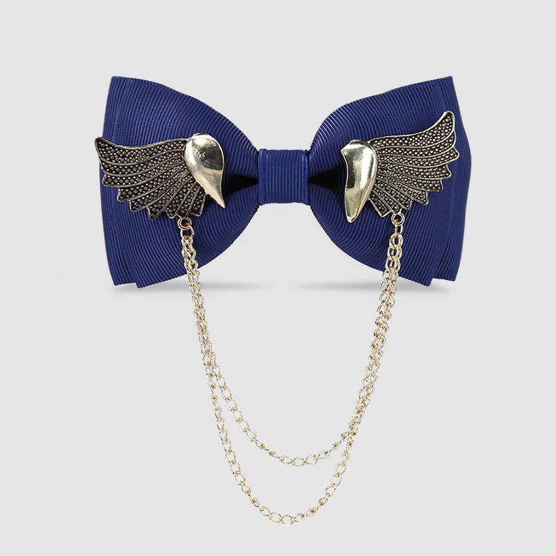Men's Golden Wing Chain Bow Tie - Navy - image 7