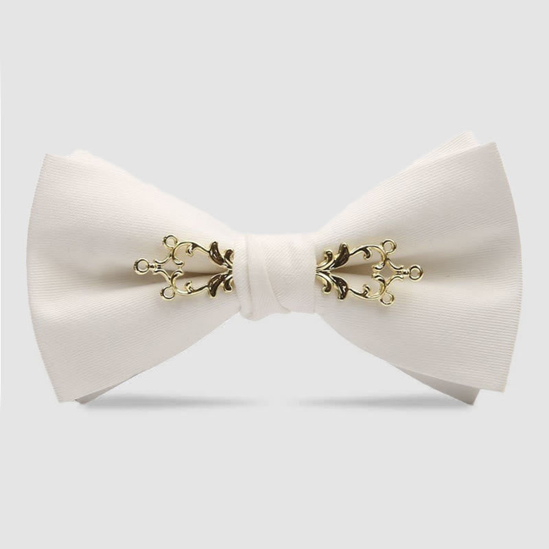 Men's Metallized Flower Festival Wedding Bow Tie - White - image 5