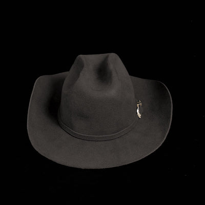 Customizable Horse Riding Pattern Text Cowboy Hat With Belt - Dark Grey - Adjustable - image 12