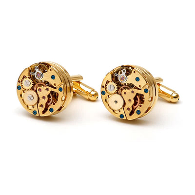 Exquisite Gold Mechanical Steampunk Gears Cufflinks - image 6