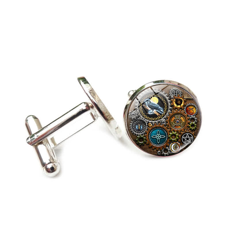 Vintage Charm Steampunk Gears Pattern Cufflinks - Style #10 - image 13