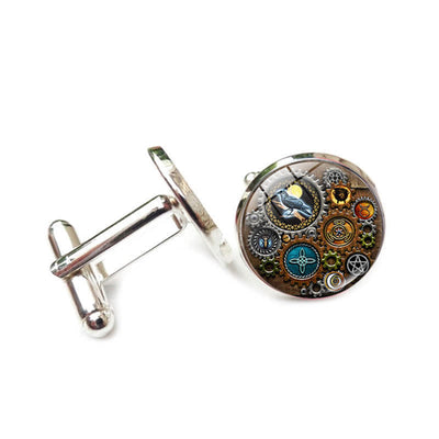 Vintage Charm Steampunk Gears Pattern Cufflinks - Style #10 - image 13