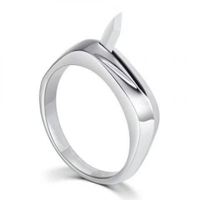 Outdoor Travel Self-Defense Tool Hidden Knife Ring - Silver - image 0