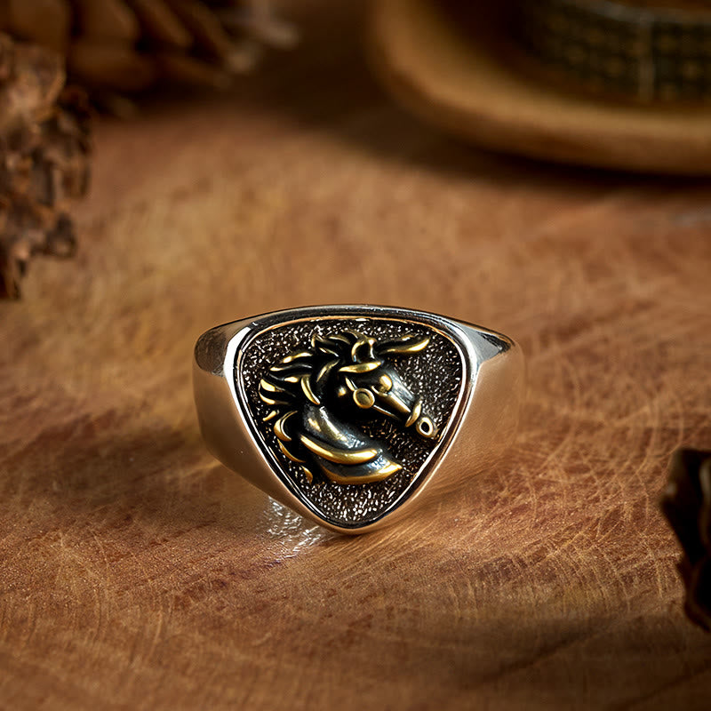 FT: Vintage Western Style Exquisite 3D Horsehead Ring - Horsehead - image 0