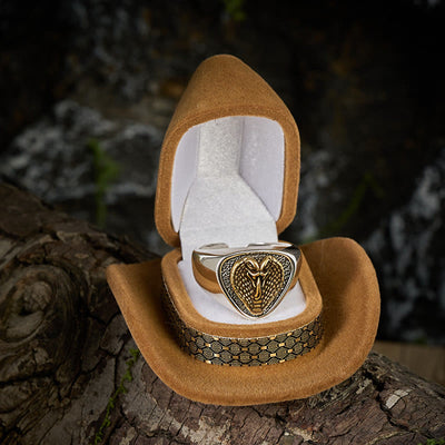 FT: Retro Western Style Fierce Snakehead Ring - image 2