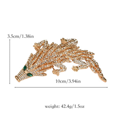 Fashionable And Movable Diamond Studded Pangolin Articulated Brooch - image 3