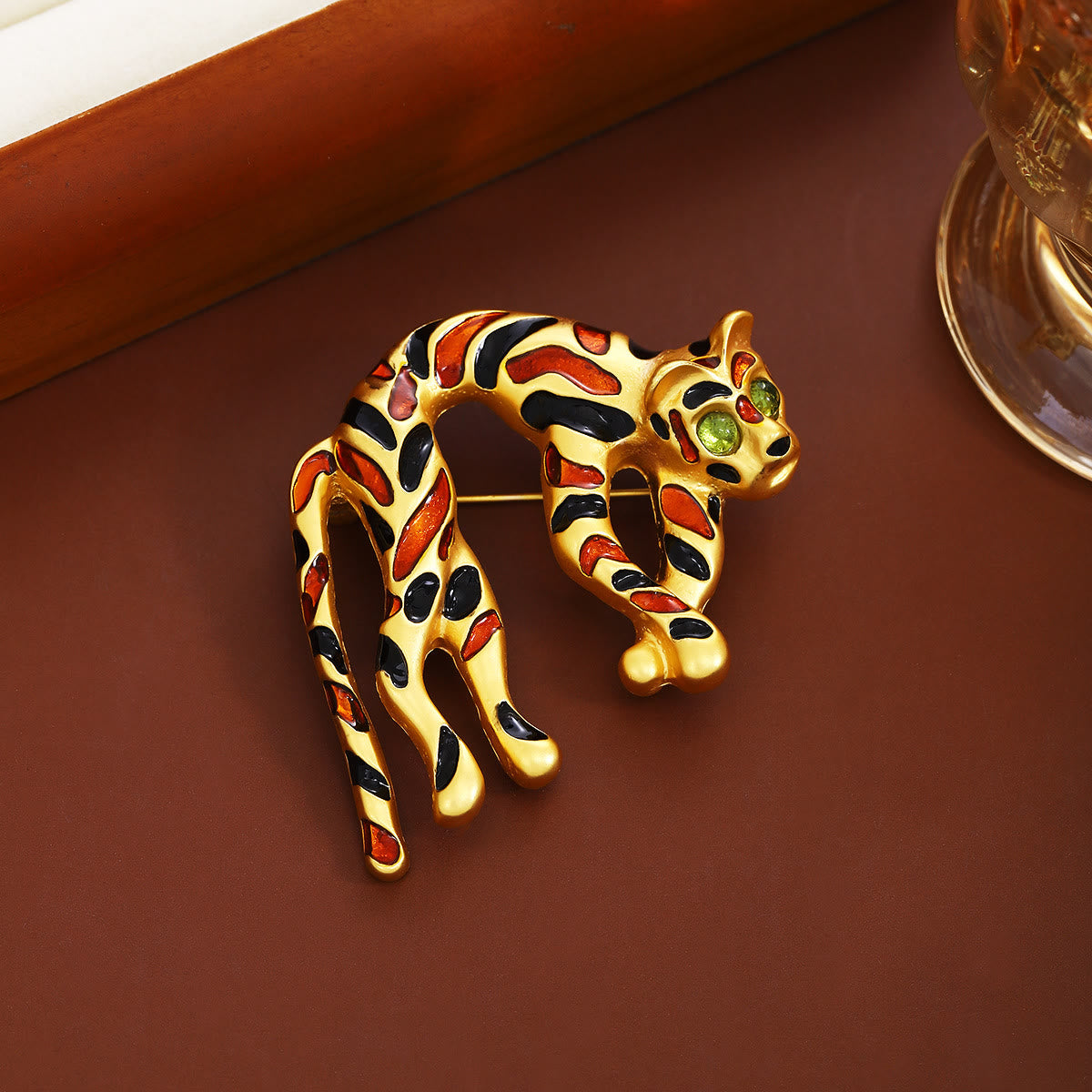 Mid Ancient Style Colorful Oil Dripping Leopard Brooch Accessory ...