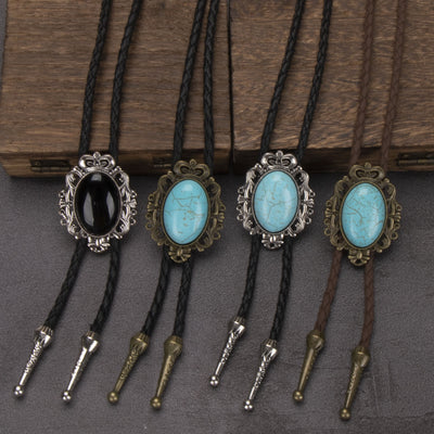 FREE Today: Retro Western Turquoise Elliptical Pendant Bolo Tie - image 0