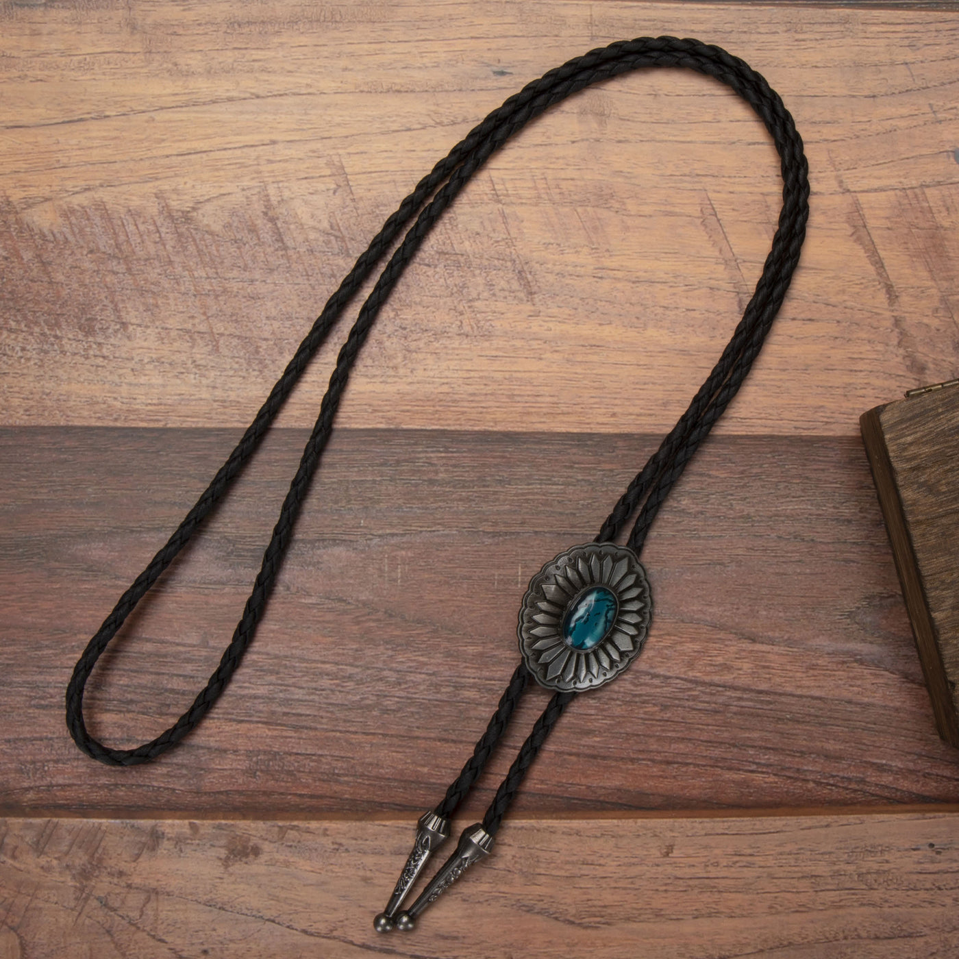 FREE Today: Exquisite Silver Oval Plate Turquoise Pendant Bolo Tie - #1 - image 2