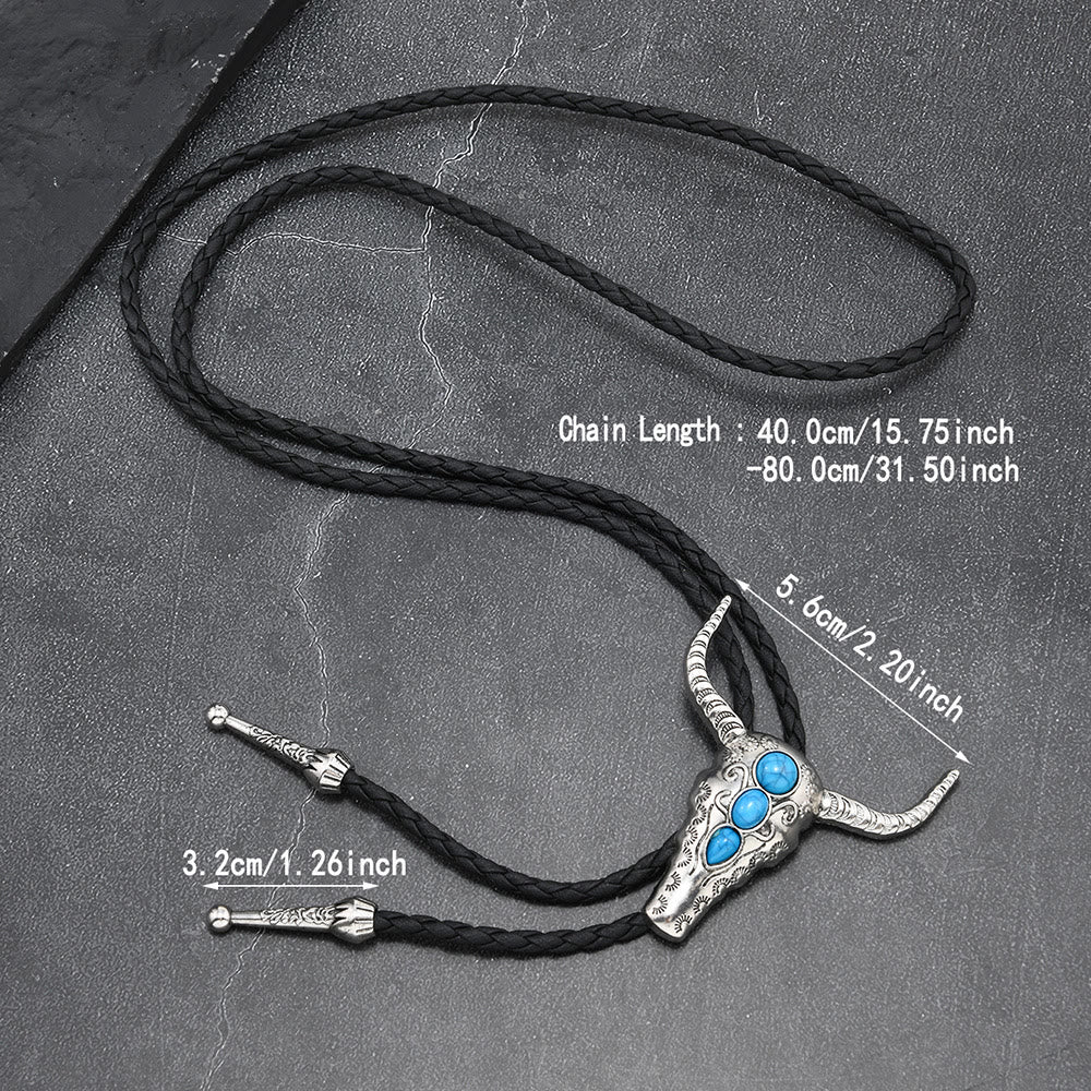 FREE Today: Western Turquoise Bull Pendant Bolo Tie - image 3