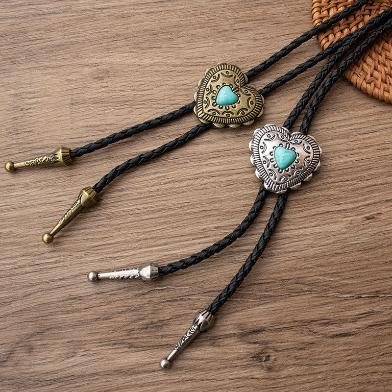 FREE Today: Creative Heart Shaped Turquoise Pendant Bolo Tie - image 1