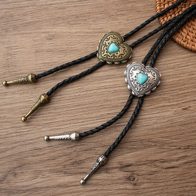 FREE Today: Creative Heart Shaped Turquoise Pendant Bolo Tie - image 1