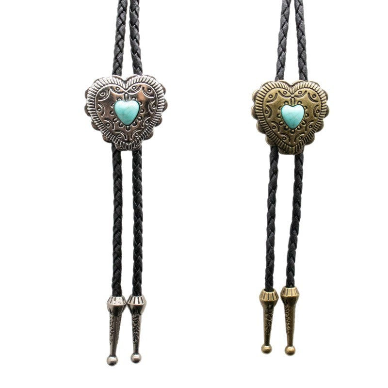 FREE Today: Creative Heart Shaped Turquoise Pendant Bolo Tie - image 4