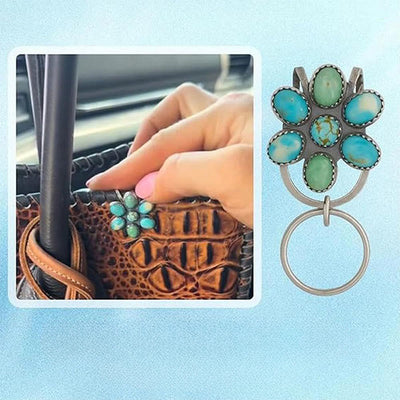 FREE Today: Turquoise Flower Bag Clip Keychain Decorative Accessory - image 0