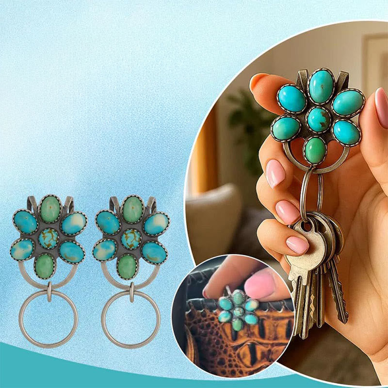 FREE Today: Turquoise Flower Bag Clip Keychain Decorative Accessory - image 2