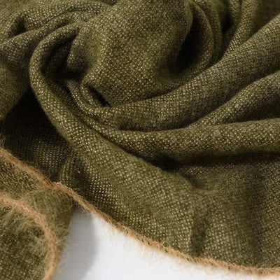 Retro & Chic Solid Color Scarf With Furry Trim - image 10