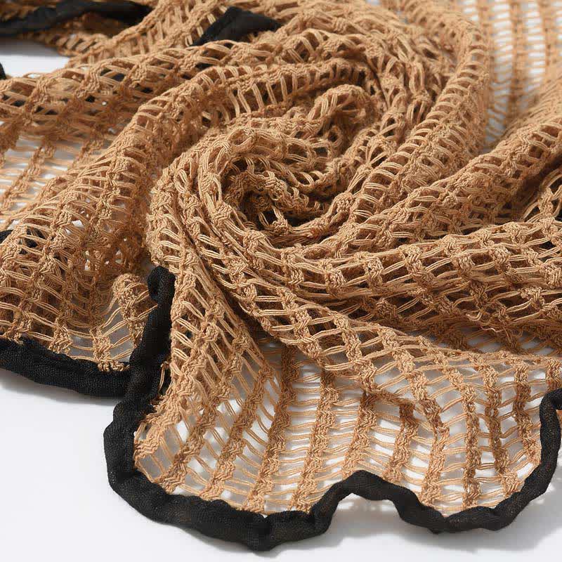 Elegant Hollowed-Out Design Knitting Scarf - image 10