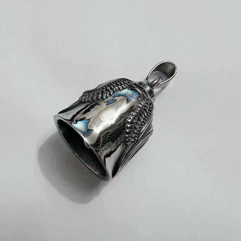 Vintage Motorcycle Tire Wing Bell Keychain - image 3