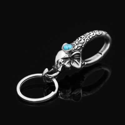 Elephant Head Keychain With Turquoise Stone - image 1