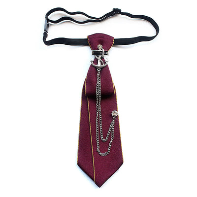 Ship Anchor Pre-tied Unisex Necktie With Adjustable Band - Red - image 0
