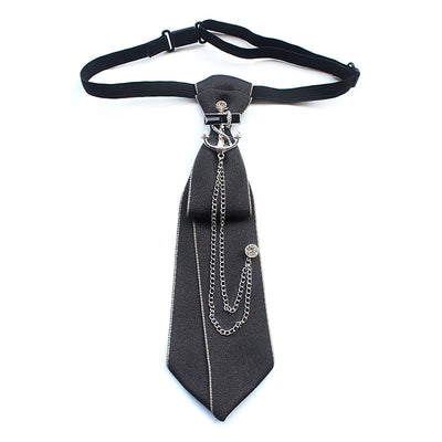Ship Anchor Pre-tied Unisex Necktie With Adjustable Band - Grey - image 6