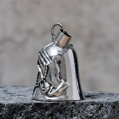 Vintage Praying Hands Cross Bell Keychain Accessory - image 3