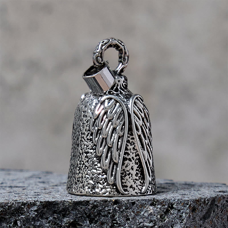 Vintage Angel Wing Motorcycle Bell Keychain - image 3