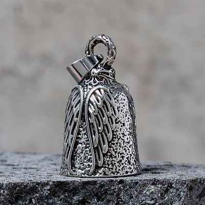 Vintage Angel Wing Motorcycle Bell Keychain - image 2