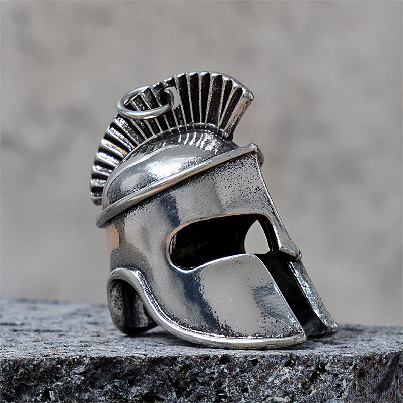 Brave Spartan Helmet Pendant Bell Keychain - image 2