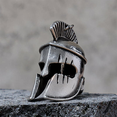 Brave Spartan Helmet Pendant Bell Keychain - image 3